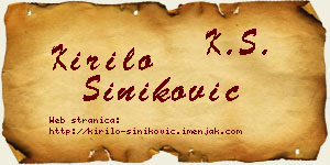 Kirilo Šiniković vizit kartica